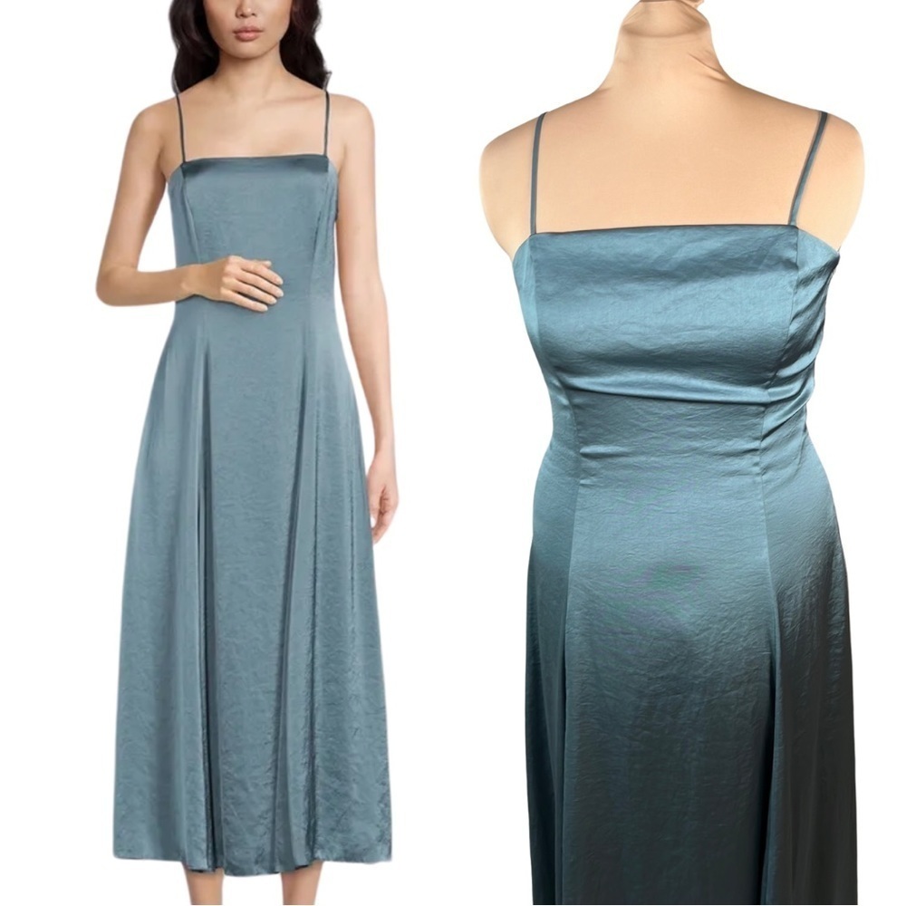 Theory [10-NWT] Seafoam Dress - Cami Volume Midi Dress Size 10